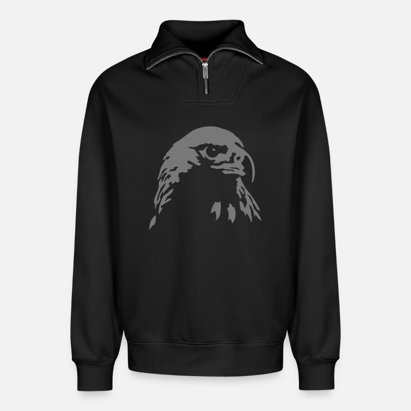 Adler - Relaxed Unisex Organic Half Zip Sweatshirt – von SPREAD - Schwarz