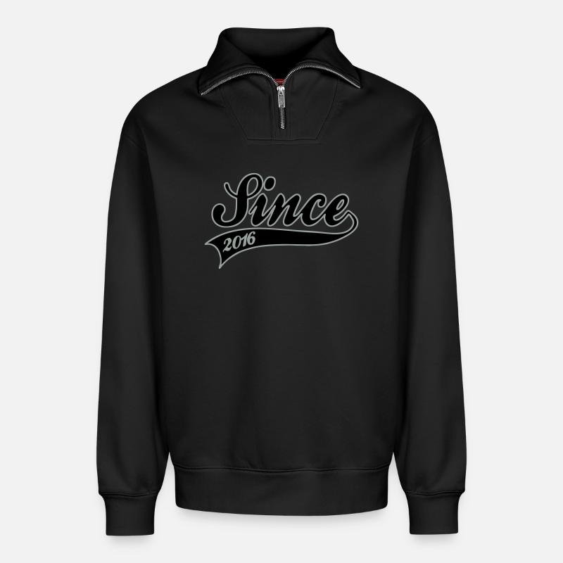since 2016 - Relaxed Unisex Organic Half Zip Sweatshirt – von SPREAD - Schwarz