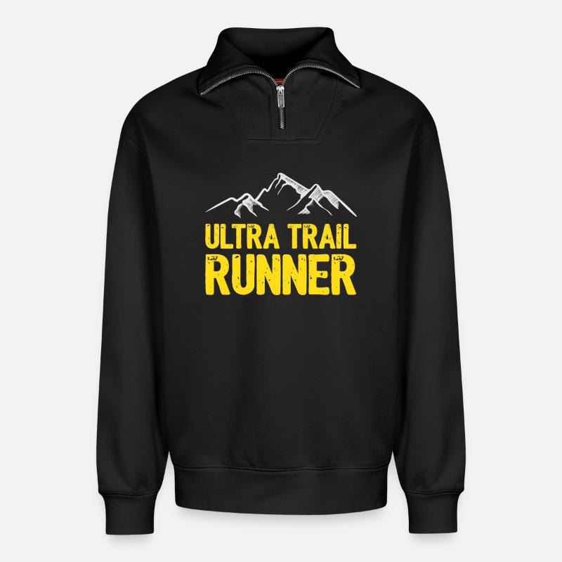 Ultra Trail Runner - Relaxed Unisex Organic Half Zip Sweatshirt – von SPREAD - Schwarz