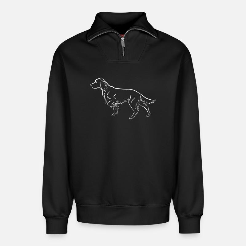 Setter vorstehend - Relaxed Unisex Organic Half Zip Sweatshirt – von SPREAD - Schwarz