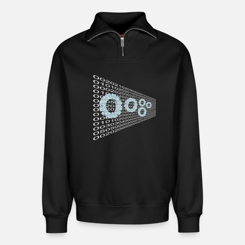 Technology Technology - Relaxed Unisex Organic Half Zip Sweatshirt – by SPREAD - black