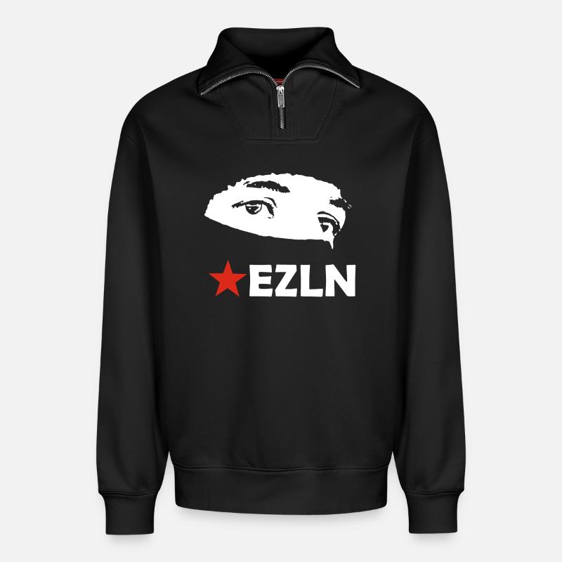 EZLN - Relaxed Unisex Organic Half Zip Sweatshirt – von SPREAD - Schwarz