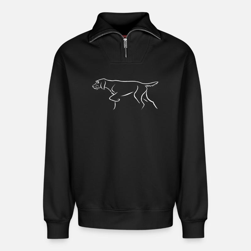 Rauhhaariger Vorstehhund - Relaxed Unisex Organic Half Zip Sweatshirt – von SPREAD - Schwarz
