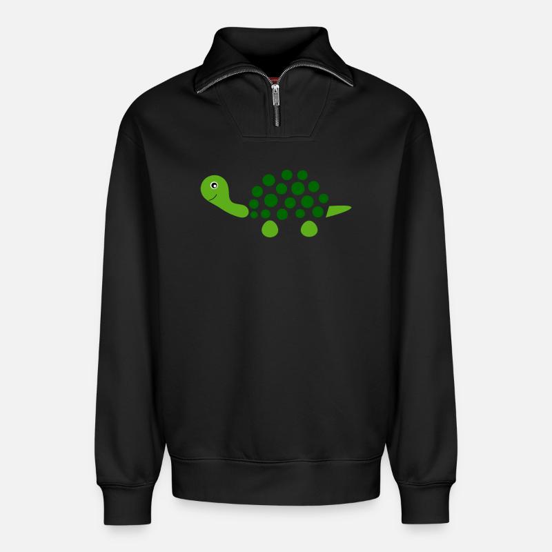 Turtle Turtles - Relaxed Unisex Organic Half Zip Sweatshirt – by SPREAD - black