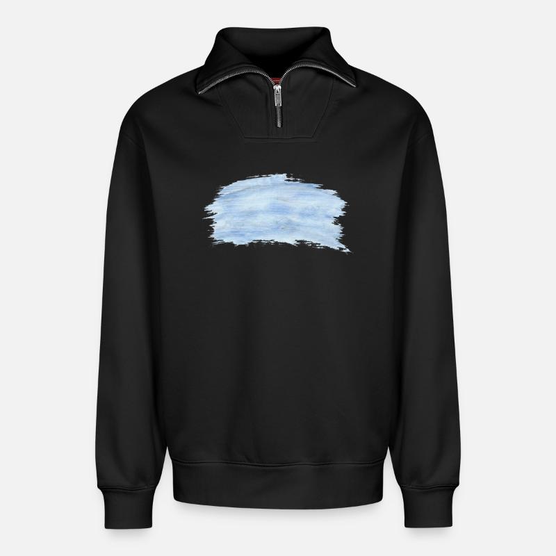 Background Blau Schwarz - Relaxed Unisex Organic Half Zip Sweatshirt – von SPREAD - Schwarz