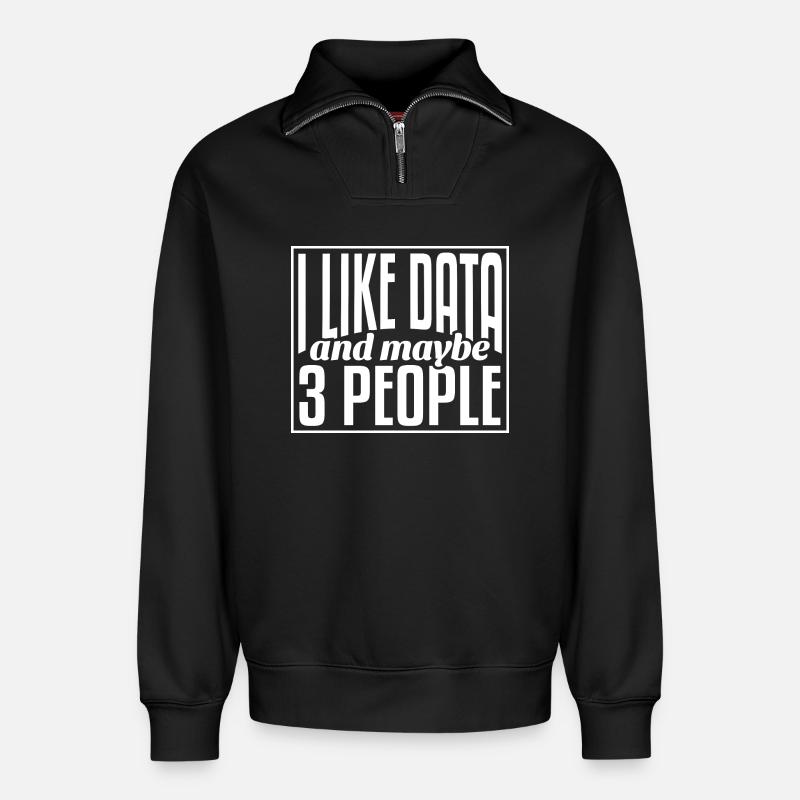 Daten Data Science Datenanalyst - Relaxed Unisex Organic Half Zip Sweatshirt – von SPREAD - Schwarz