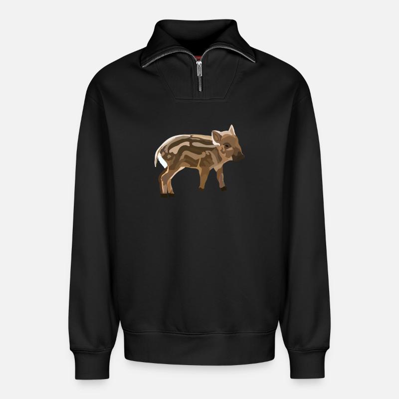 Freddy - Freshman - Relaxed Unisex Organic Half Zip Sweatshirt – by SPREAD - black