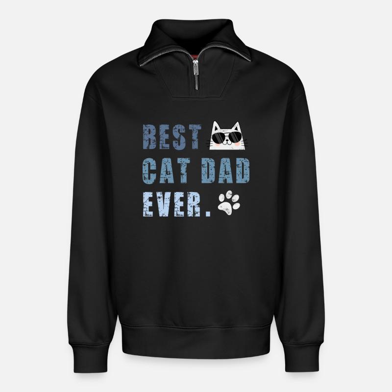 Katze Katzen - Relaxed Unisex Organic Half Zip Sweatshirt – von SPREAD - Schwarz