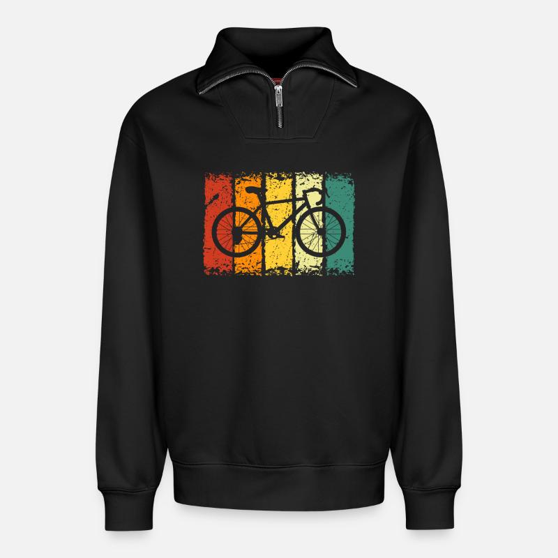 Vélo - Sweat unisexe décontracté en coton biologique à demi-zip – de SPREAD - noir