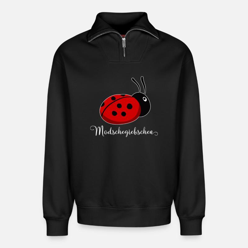 Modschegiebchen Marienkäfer Sächsisch Geschenkidee - Relaxed Unisex Organic Half Zip Sweatshirt – von SPREAD - Schwarz