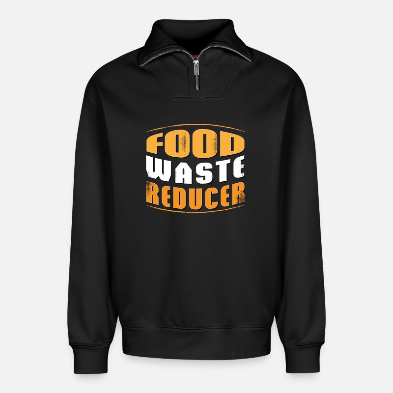 FOOD WASTE REDUCER - Relaxed Unisex Organic Half Zip Sweatshirt – von SPREAD - Schwarz