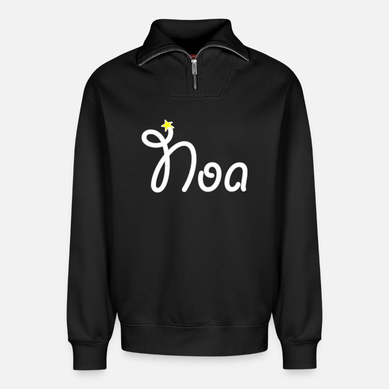 Noa - Relaxed Unisex Organic Half Zip Sweatshirt – von SPREAD - Schwarz