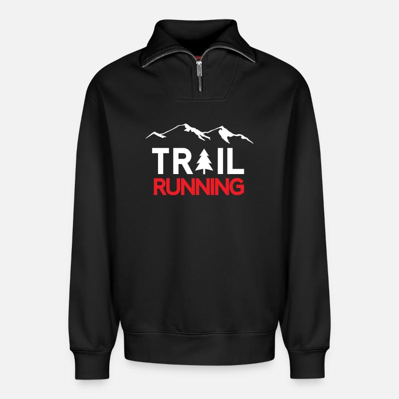 Trailrunning - Relaxed Unisex Organic Half Zip Sweatshirt – von SPREAD - Schwarz