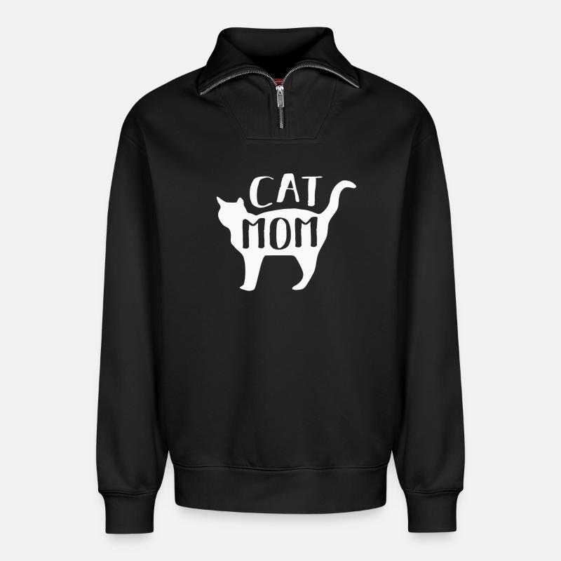 Katze Katzen - Relaxed Unisex Organic Half Zip Sweatshirt – von SPREAD - Schwarz