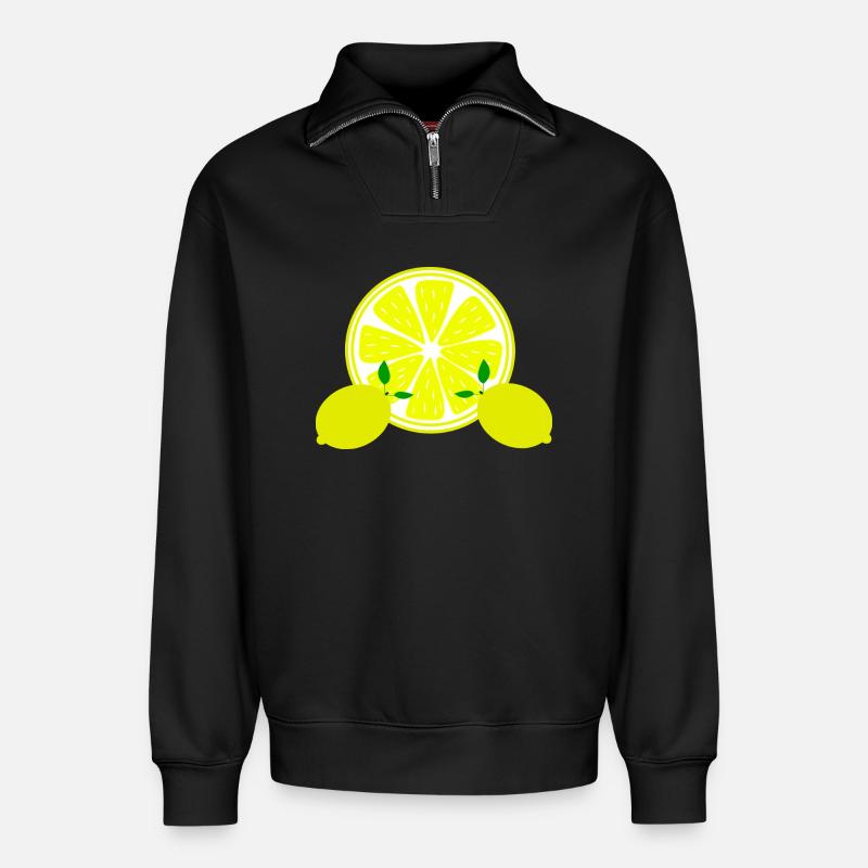 Zitrone Limone Limette - Relaxed Unisex Organic Half Zip Sweatshirt – von SPREAD - Schwarz