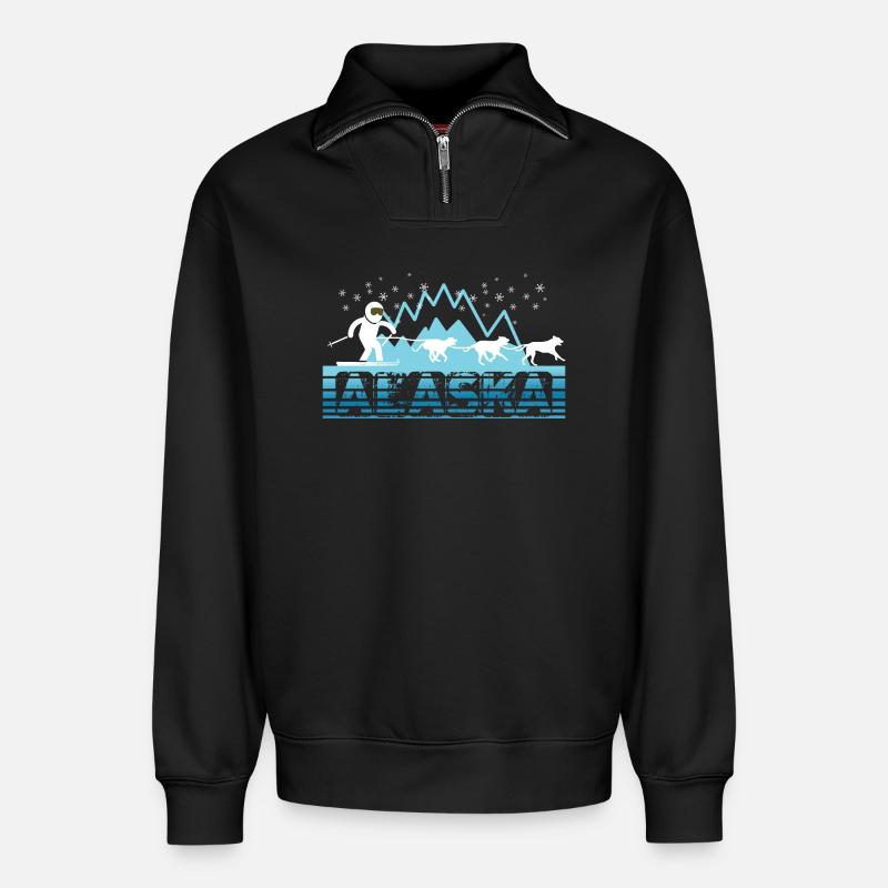 Alaska - Relaxed Unisex Organic Half Zip Sweatshirt – von SPREAD - Schwarz