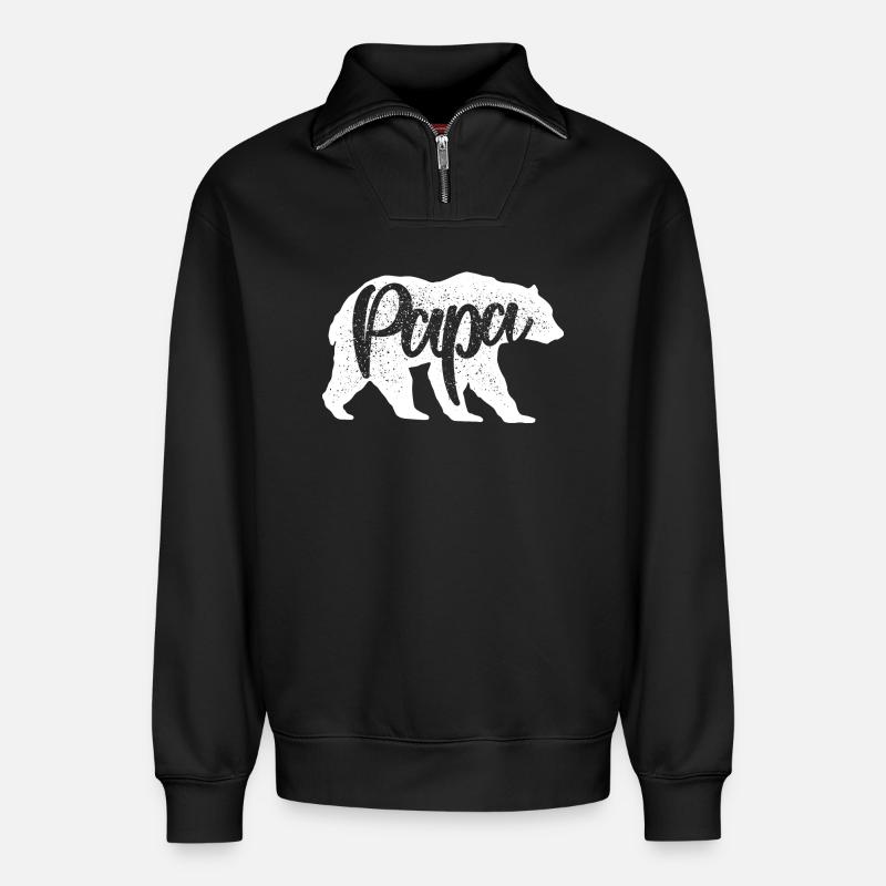 Wildcat Script Monochrome - Relaxed Unisex Organic Half Zip Sweatshirt – by SPREAD - black