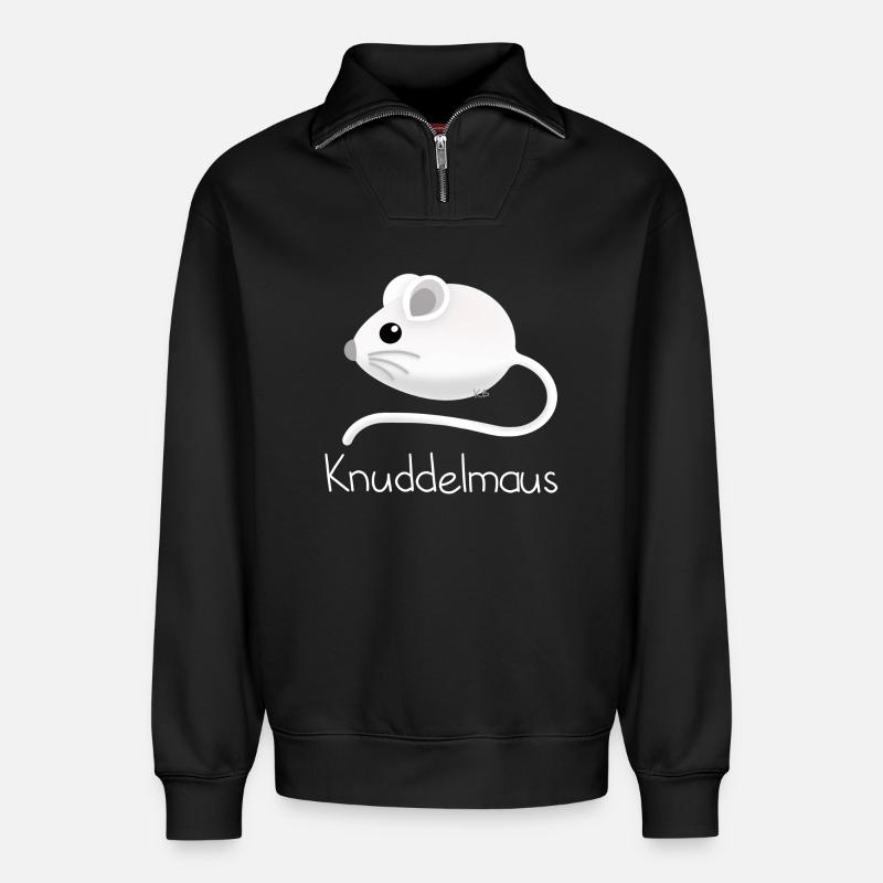 Knuddelmaus - Relaxed Unisex Organic Half Zip Sweatshirt – von SPREAD - Schwarz