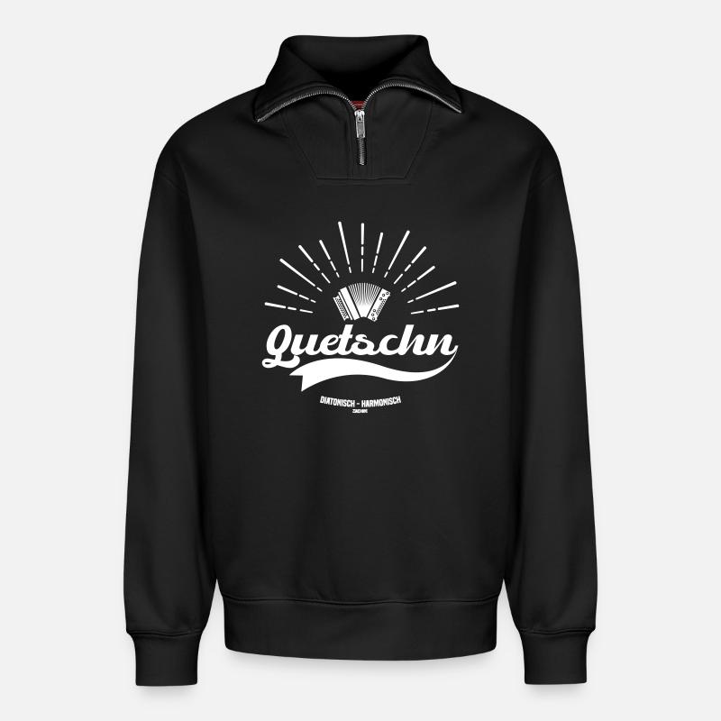 Quetschn diatonisch harmonisch | ZiachON! - Relaxed Unisex Organic Half Zip Sweatshirt – von SPREAD - Schwarz