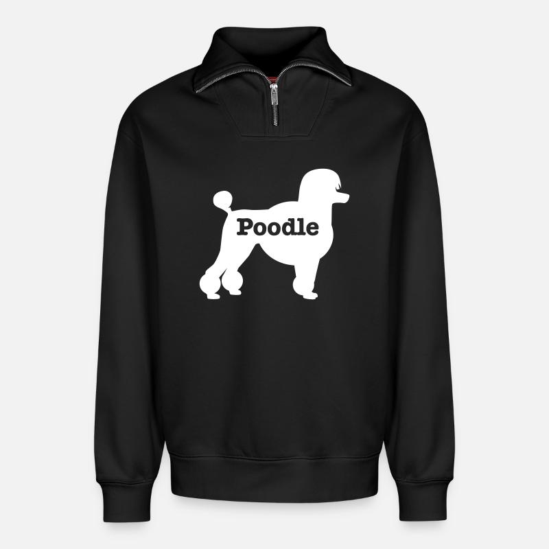 Pudel - Relaxed Unisex Organic Half Zip Sweatshirt – von SPREAD - Schwarz