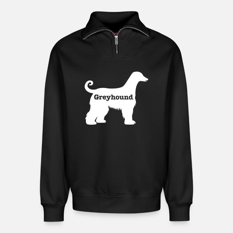 Windhund - Relaxed Unisex Organic Half Zip Sweatshirt – von SPREAD - Schwarz