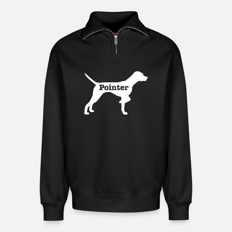 Pointer - Relaxed Unisex Organic Half Zip Sweatshirt – by SPREAD - black