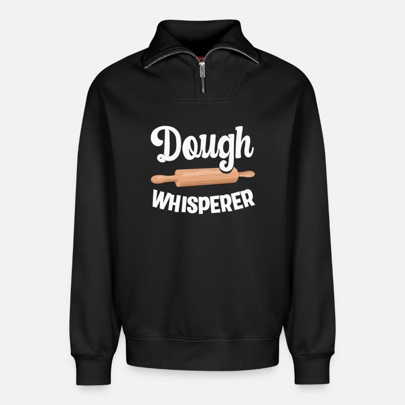 Backen Bäcker Bäckerin - Relaxed Unisex Organic Half Zip Sweatshirt – von SPREAD - Schwarz