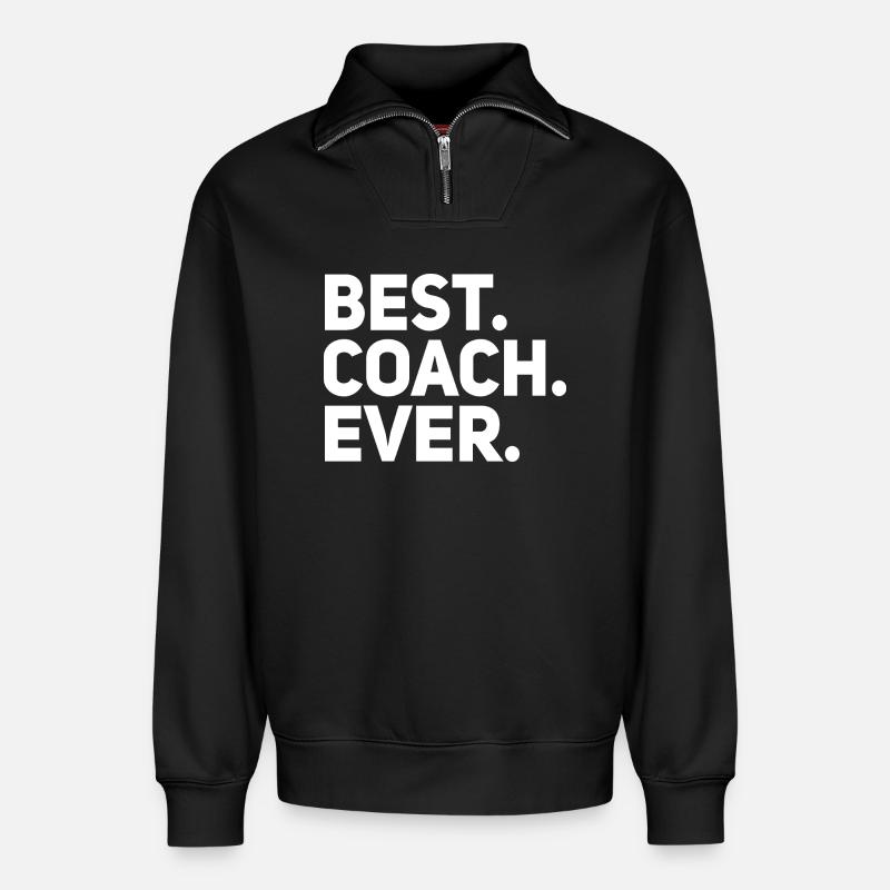 Bester Trainer aller Zeiten - Relaxed Unisex Organic Half Zip Sweatshirt – von SPREAD - Schwarz