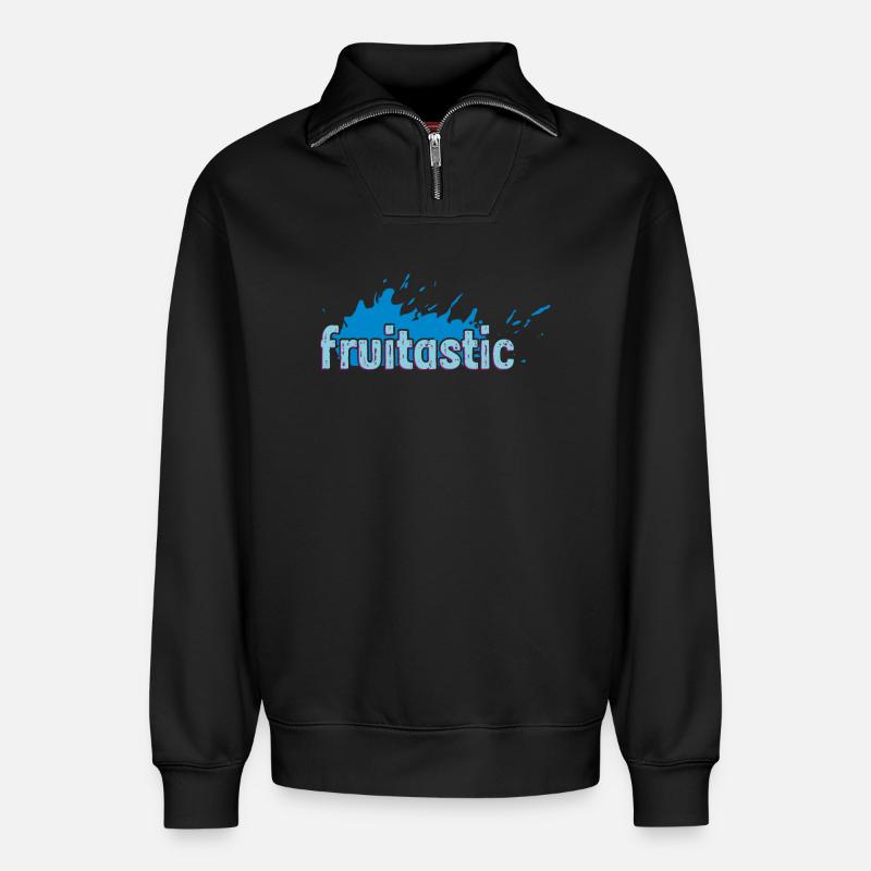 fruitastic claim fresh splash blue - Relaxed Unisex Organic Half Zip Sweatshirt – von SPREAD - Schwarz