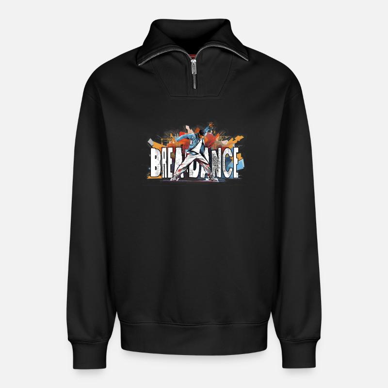Breakdance Breakdancer Bboy - Relaxed Unisex Organic Half Zip Sweatshirt – von SPREAD - Schwarz