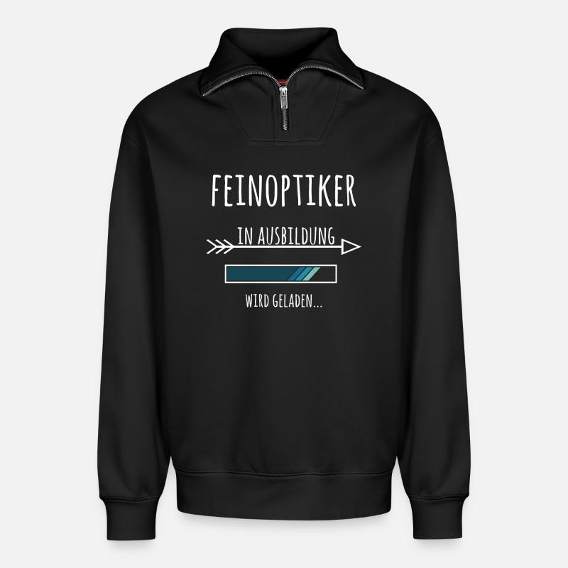 Ausbildung Feinoptiker Optiker Beruf - Relaxed Unisex Organic Half Zip Sweatshirt – von SPREAD - Schwarz