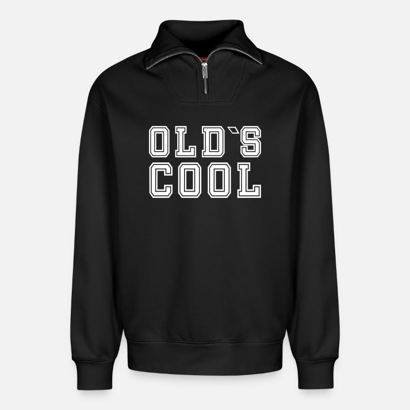 Oldscool - Old School Design - Relaxed Unisex Organic Half Zip Sweatshirt – von SPREAD - Schwarz
