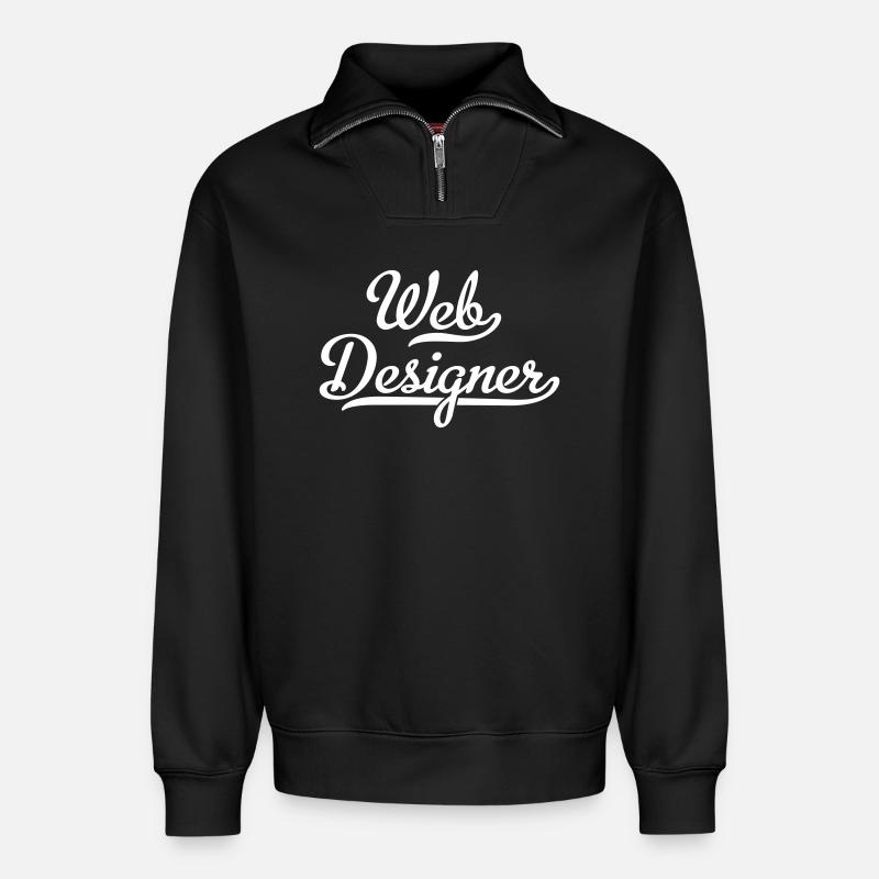 Web Designer - Relaxed Unisex Organic Half Zip Sweatshirt – von SPREAD - Schwarz