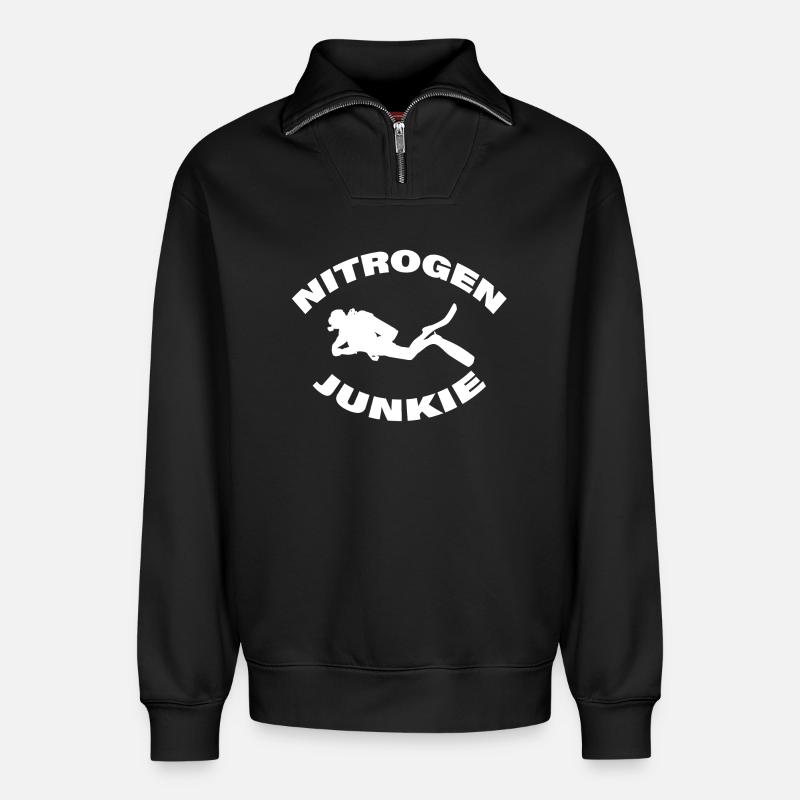 NITROGEN JUNKIE - Relaxed Unisex Organic Half Zip Sweatshirt – von SPREAD - Schwarz