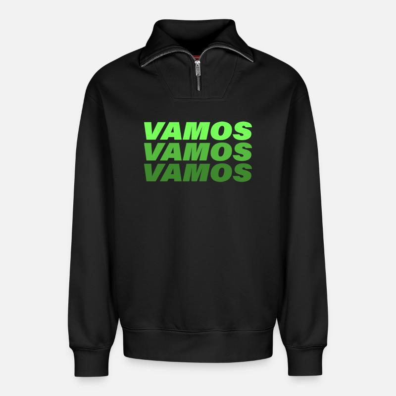 VAMOS - Relaxed Unisex Organic Half Zip Sweatshirt – von SPREAD - Schwarz