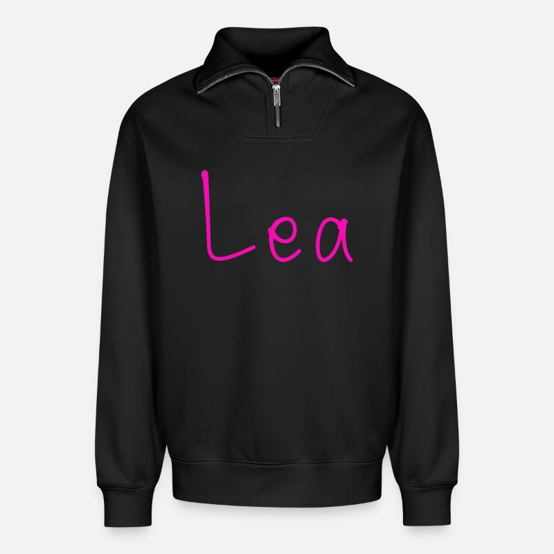 Lea - Relaxed Unisex Organic Half Zip Sweatshirt – von SPREAD - Schwarz