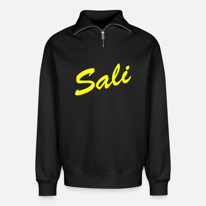 Sali zäme! - Relaxed Unisex Organic Half Zip Sweatshirt – von SPREAD - Schwarz