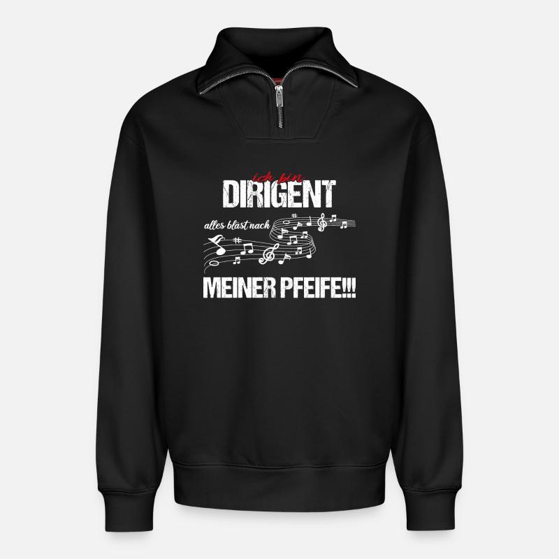 Ich bin Dirigent - Relaxed Unisex Organic Half Zip Sweatshirt – von SPREAD - Schwarz