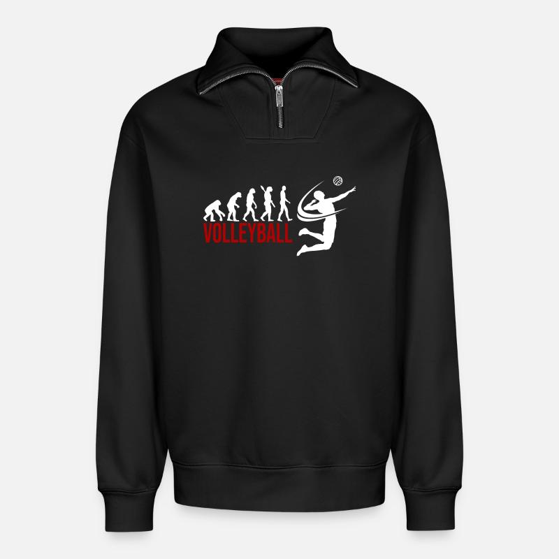 Evolution Volleyball - Relaxed Unisex Organic Half Zip Sweatshirt – von SPREAD - Schwarz