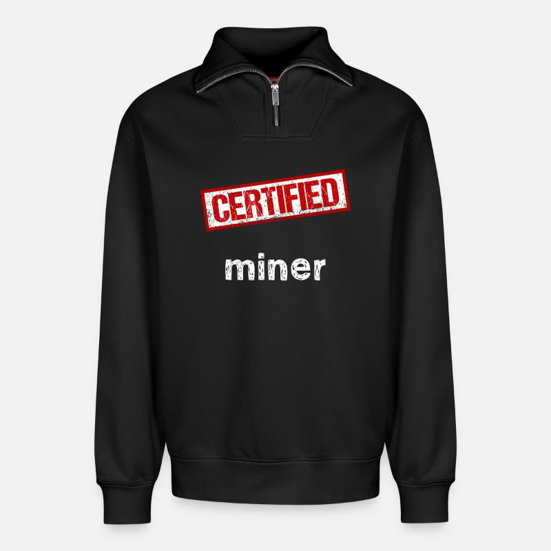Bergarbeiter - Relaxed Unisex Organic Half Zip Sweatshirt – von SPREAD - Schwarz