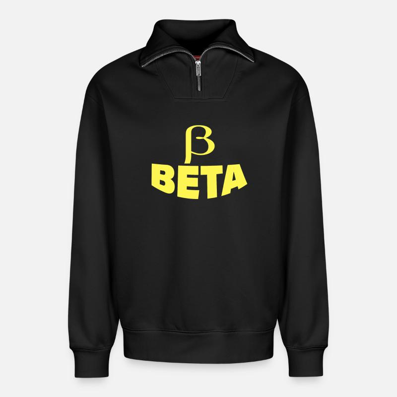 BETA - Relaxed Unisex Organic Half Zip Sweatshirt – von SPREAD - Schwarz