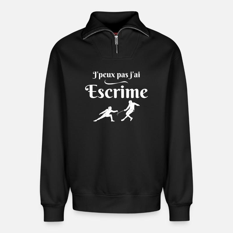 Fechten, Fechten, Fechtfächer - Relaxed Unisex Organic Half Zip Sweatshirt – von SPREAD - Schwarz