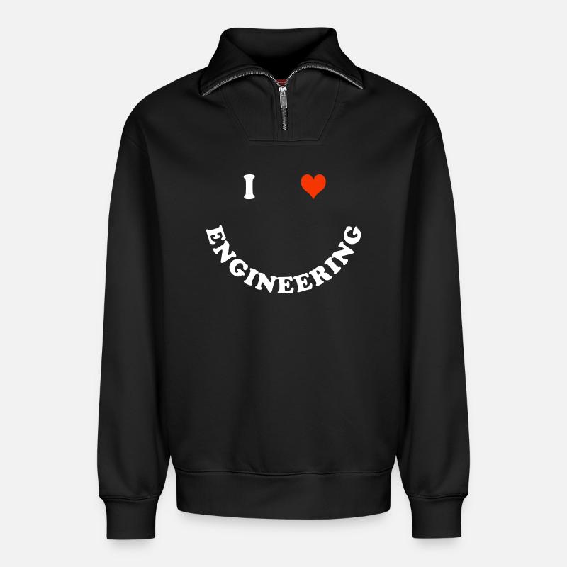 engineer - Relaxed Unisex Organic Half Zip Sweatshirt – von SPREAD - Schwarz