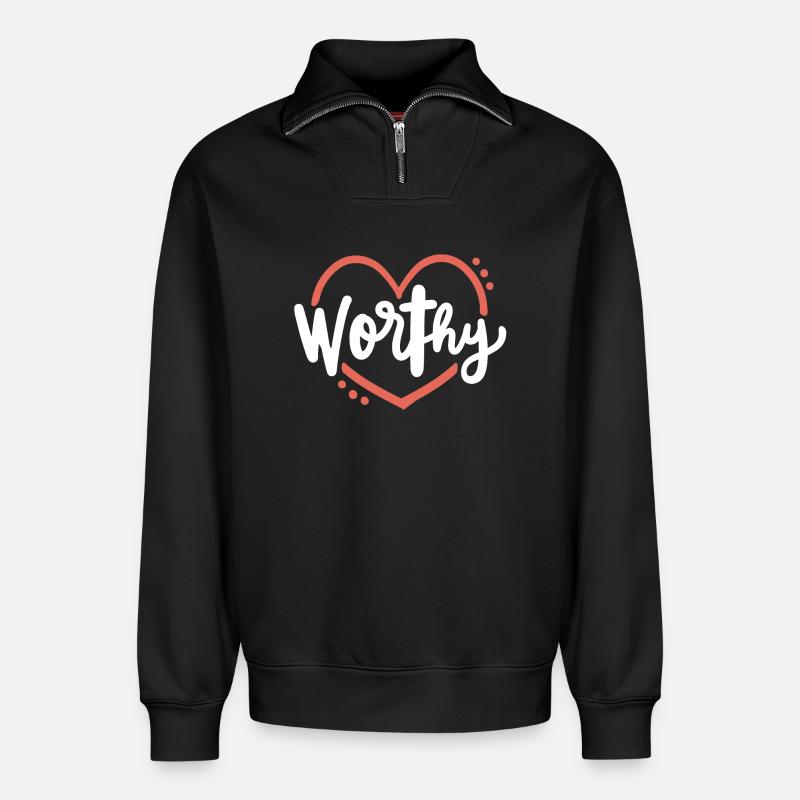 Christlich Glaube Religiös - Relaxed Unisex Organic Half Zip Sweatshirt – von SPREAD - Schwarz