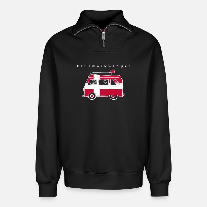 DanemarkCamper - Sweat unisexe décontracté en coton biologique à demi-zip – de SPREAD - noir