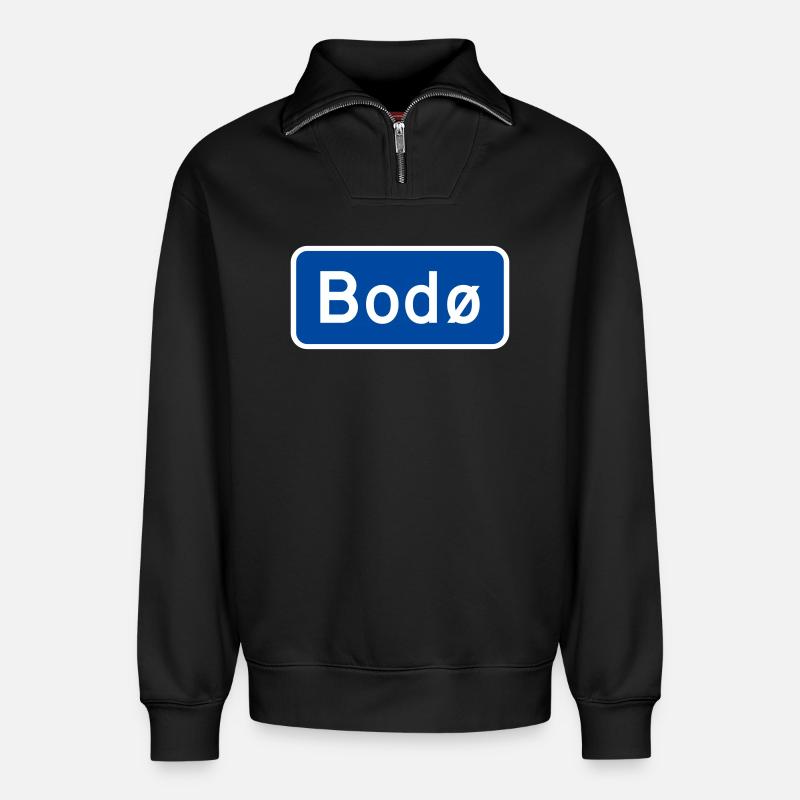 Bodø - Relaxed Unisex Organic Half Zip Sweatshirt – von SPREAD - Schwarz