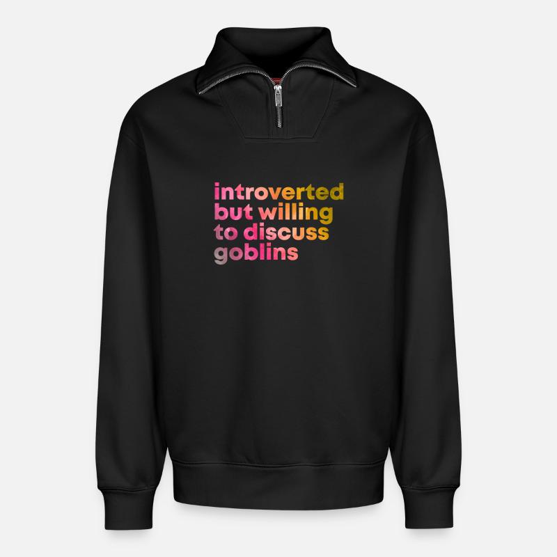 Kobold - Relaxed Unisex Organic Half Zip Sweatshirt – von SPREAD - Schwarz