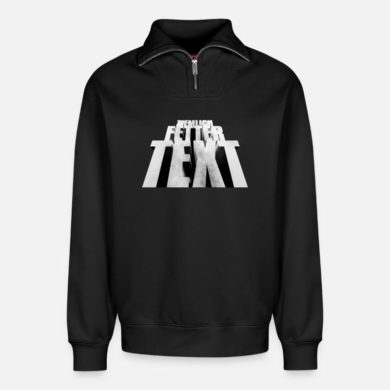 Ziemlich fetter Text - Relaxed Unisex Organic Half Zip Sweatshirt – von SPREAD - Schwarz