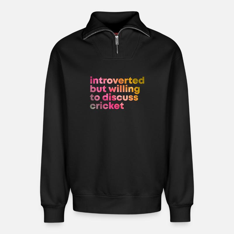 Kricket - Relaxed Unisex Organic Half Zip Sweatshirt – von SPREAD - Schwarz