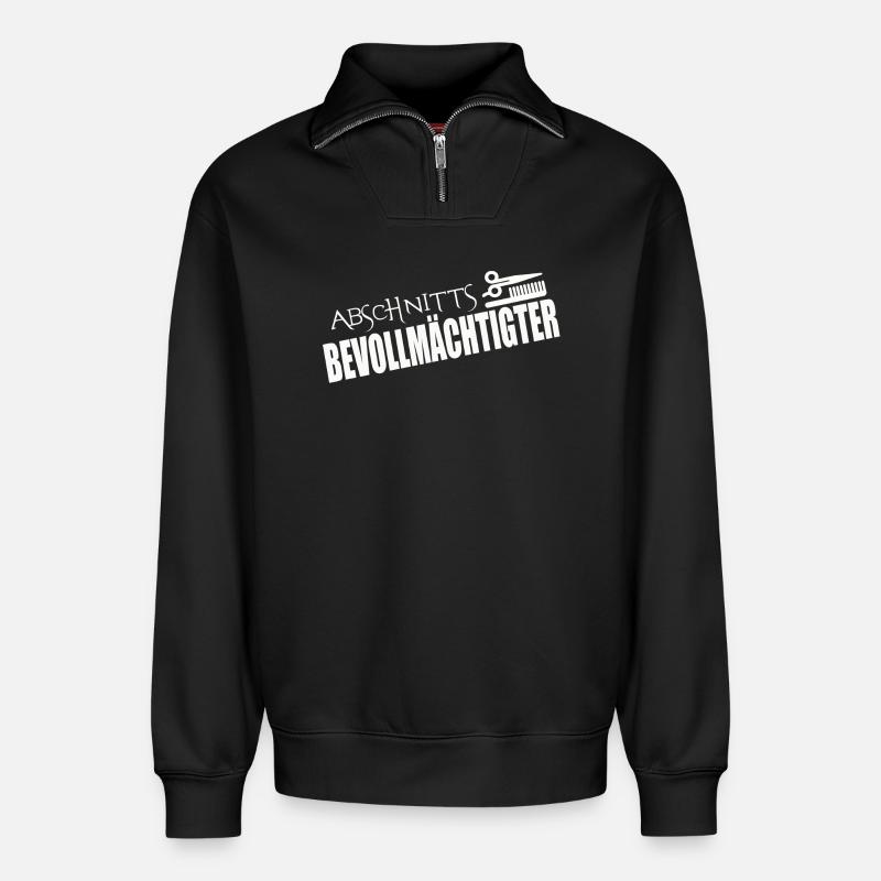 REPRÉSENTANT DE SECTION - Sweat unisexe décontracté en coton biologique à demi-zip – de SPREAD - noir